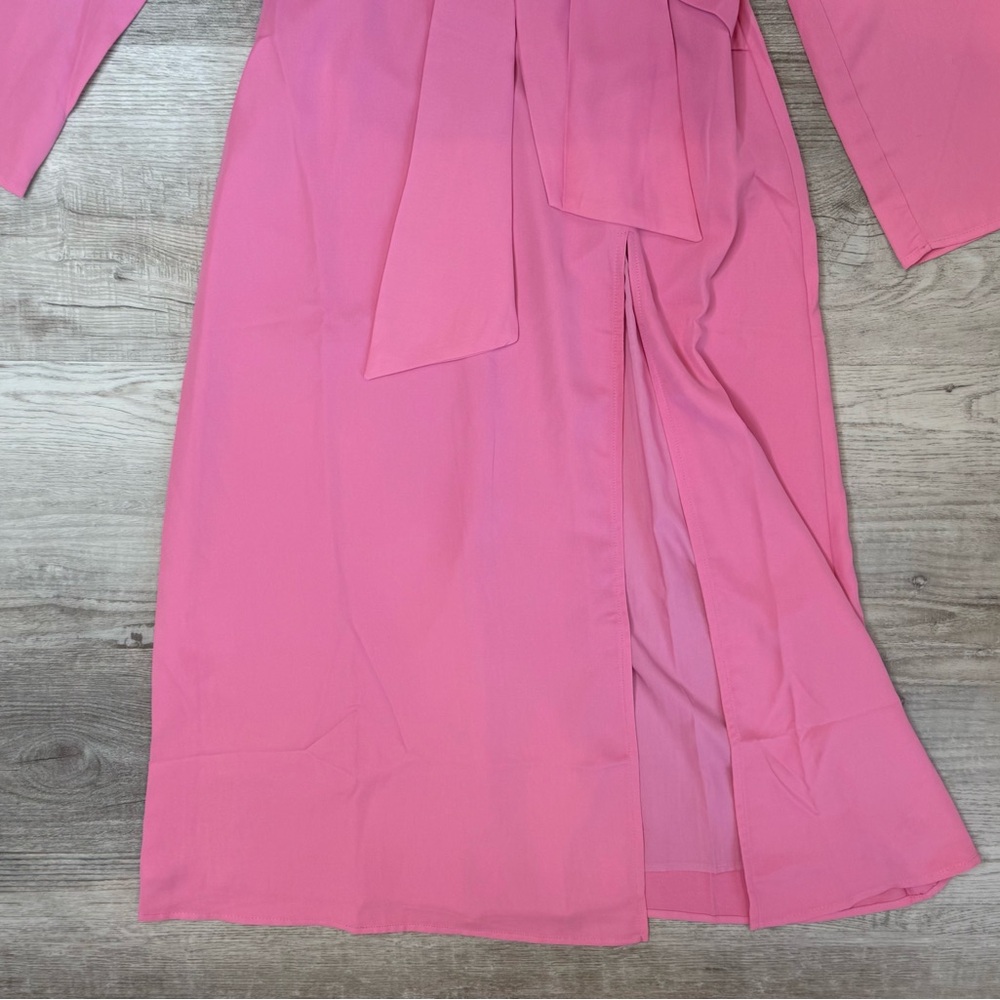 Pretty Lavish Josephine knot-detail woven midaxi dress Candy pink Women’s 2 XS - Picture 6 of 16